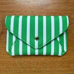 NWOT Kate Spade for Target Green and White Stripe Envelope Card Case OS